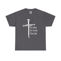 Load image into Gallery viewer, Christian Cross T-Shirt — "The Way The Truth The Life" Faith Tee