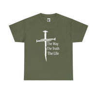 Load image into Gallery viewer, Christian Cross T-Shirt — "The Way The Truth The Life" Faith Tee