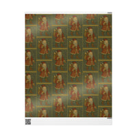 Load image into Gallery viewer, Vintage Santa Claus Christmas Wrapping Paper in the style of William Morris
