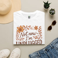 Load image into Gallery viewer, T-Shirt — "Not Now I'm Unplugged" Floral Relaxation Tee