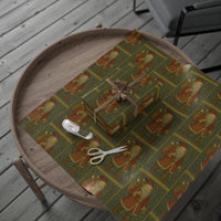 Load image into Gallery viewer, Vintage Santa Claus Christmas Wrapping Paper in the style of William Morris