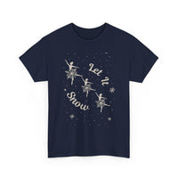 Load image into Gallery viewer, Let It Snow T‑Shirt — Vintage Ballerina Snowflake Holiday Tee