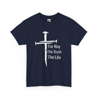 Load image into Gallery viewer, Christian Cross T-Shirt — "The Way The Truth The Life" Faith Tee