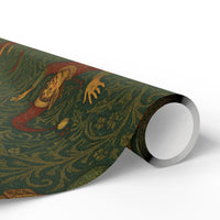 Load image into Gallery viewer, Dancing Christmas Elf William Morris Vintage Wrapping Paper