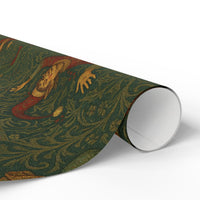Load image into Gallery viewer, Dancing Christmas Elf William Morris Vintage Wrapping Paper