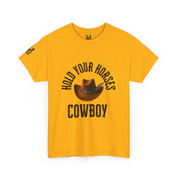 Load image into Gallery viewer, Western Cowboy Unisex Tee - Hold Your Horses Design
