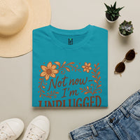 Load image into Gallery viewer, T-Shirt — "Not Now I'm Unplugged" Floral Relaxation Tee