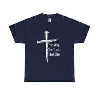 Load image into Gallery viewer, Christian Cross T-Shirt — "The Way The Truth The Life" Faith Tee