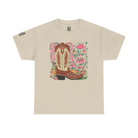 Load image into Gallery viewer, Floral Cowgirl Boot Unisex Tee - Western Style Shirt for Cowboy and Cowgirl Fans
