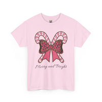 Load image into Gallery viewer, Merry and Bright Pink Candy Cane Tee