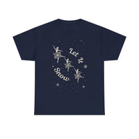 Load image into Gallery viewer, Let It Snow T‑Shirt — Vintage Ballerina Snowflake Holiday Tee