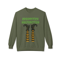 Load image into Gallery viewer, Halloween Crewneck Sweatshirt - Funny Broomstick Malfunction
