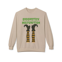 Load image into Gallery viewer, Halloween Crewneck Sweatshirt - Funny Broomstick Malfunction
