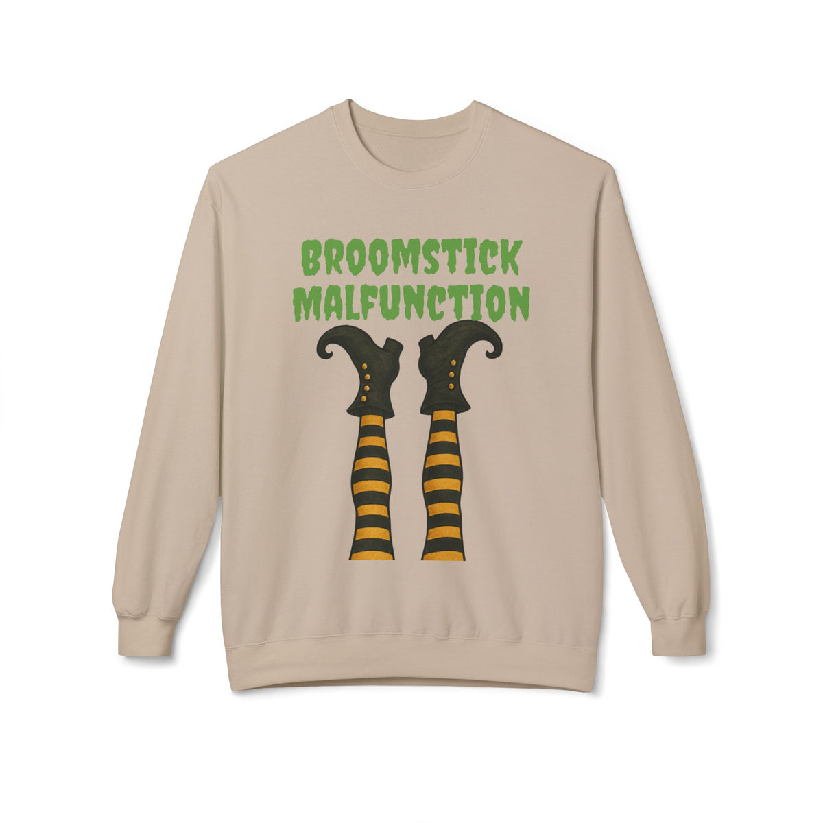 Halloween Crewneck Sweatshirt - Funny Broomstick Malfunction
