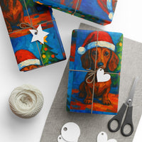 Load image into Gallery viewer, Dachshund Christmas Wrapping Paper — Cute Sausage Dog Holiday Gift Wrap