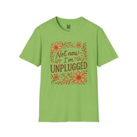 Load image into Gallery viewer, T-Shirt — "Not Now I'm Unplugged" Floral Relaxation Tee