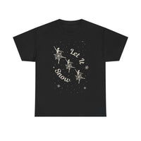 Load image into Gallery viewer, Let It Snow T‑Shirt — Vintage Ballerina Snowflake Holiday Tee