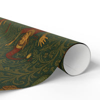 Load image into Gallery viewer, Dancing Christmas Elf William Morris Vintage Wrapping Paper