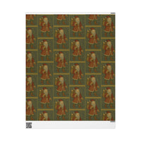 Load image into Gallery viewer, Vintage Santa Claus Christmas Wrapping Paper in the style of William Morris