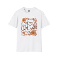 Load image into Gallery viewer, T-Shirt — "Not Now I'm Unplugged" Floral Relaxation Tee