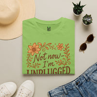 Load image into Gallery viewer, T-Shirt — "Not Now I'm Unplugged" Floral Relaxation Tee