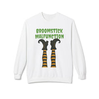 Load image into Gallery viewer, Halloween Crewneck Sweatshirt - Funny Broomstick Malfunction
