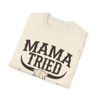 Load image into Gallery viewer, Mama Tried T-Shirt — Western Skull Graphic Tee for Country Moms