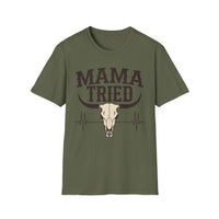 Load image into Gallery viewer, Mama Tried T-Shirt — Western Skull Graphic Tee for Country Moms