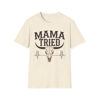 Load image into Gallery viewer, Mama Tried T-Shirt — Western Skull Graphic Tee for Country Moms