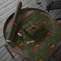Load image into Gallery viewer, Dancing Christmas Elf William Morris Vintage Wrapping Paper
