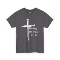 Load image into Gallery viewer, Christian Cross T-Shirt — "The Way The Truth The Life" Faith Tee