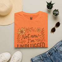 Load image into Gallery viewer, T-Shirt — "Not Now I'm Unplugged" Floral Relaxation Tee