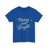 Load image into Gallery viewer, Merry and Bright Christmas Tee — Holiday Lights Graphic T-Shirt