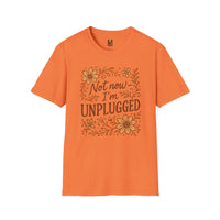 Load image into Gallery viewer, T-Shirt — "Not Now I'm Unplugged" Floral Relaxation Tee
