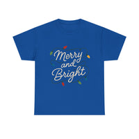 Load image into Gallery viewer, Merry and Bright Christmas Tee — Holiday Lights Graphic T-Shirt