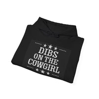Load image into Gallery viewer, Dibs on the Cowgirl Hoodie for the man with a plan.
