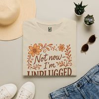 Load image into Gallery viewer, T-Shirt — "Not Now I'm Unplugged" Floral Relaxation Tee