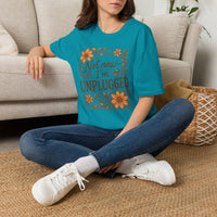 Load image into Gallery viewer, T-Shirt — "Not Now I'm Unplugged" Floral Relaxation Tee