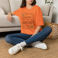 Load image into Gallery viewer, T-Shirt — "Not Now I'm Unplugged" Floral Relaxation Tee