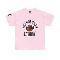 Load image into Gallery viewer, Western Cowboy Unisex Tee - Hold Your Horses Design
