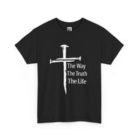 Load image into Gallery viewer, Christian Cross T-Shirt — "The Way The Truth The Life" Faith Tee