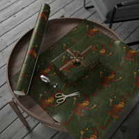 Load image into Gallery viewer, Dancing Christmas Elf William Morris Vintage Wrapping Paper