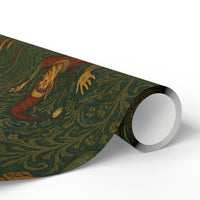 Load image into Gallery viewer, Dancing Christmas Elf William Morris Vintage Wrapping Paper