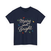 Load image into Gallery viewer, Merry and Bright Christmas Tee — Holiday Lights Graphic T-Shirt