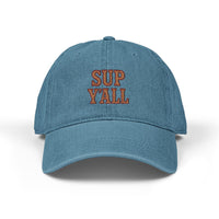 Load image into Gallery viewer, Embroidered Denim Hat SUP Y&#39;ALL
