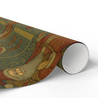Load image into Gallery viewer, Vintage Santa Claus Christmas Wrapping Paper in the style of William Morris