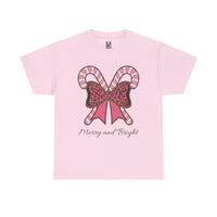 Load image into Gallery viewer, Merry and Bright Pink Candy Cane Tee