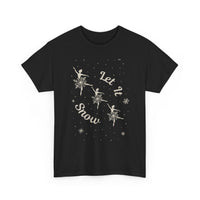 Load image into Gallery viewer, Let It Snow T‑Shirt — Vintage Ballerina Snowflake Holiday Tee