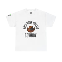 Load image into Gallery viewer, Western Cowboy Unisex Tee - Hold Your Horses Design
